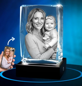 Custom 3D Crystal K9 Laser Engraved Art Decor & Unique Gift