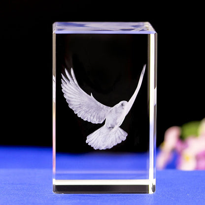 Custom 3D Crystal K9  Laser Engraved Art Decor & Unique Gift