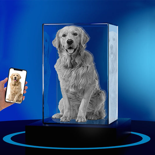 Custom 3D Photo Crystal Rectangle - Horizontal Panoramic Premium Keepsake