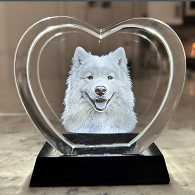 Personalized 3D Crystal Heart - Wedding Anniversary Premium Engraved Keepsake