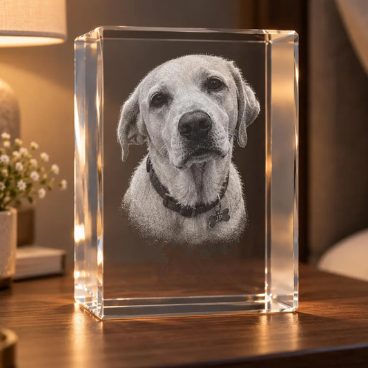 Custom 3D Photo Crystal Rectangle - Horizontal Panoramic Premium Keepsake
